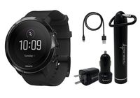 Suunto 3 Fitness Multisport Watch with Heart Rate Monitor and Wearable4U Power Pack Bundle (All Black)
