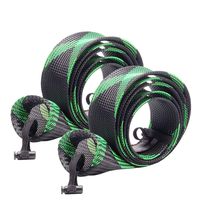SF Fishing Spinning Rod Socks Braided Mesh Rod Sleeve Cover Protector Pole Gloves(Green/Black) XL 2PCS