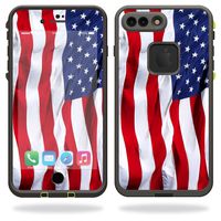 MightySkins Skin Compatible with Lifeproof iPhone 7 Plus - American Flag | Protective, Durable, and Unique Vinyl Decal wrap Cover | Easy to Apply, Remove, and Change Styles | Made in The USA