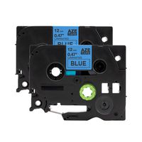 Label Tape Compatible for Brother P-Touch TZE-531 Labeling Tapes Laminated for Indoor or Outdoor Use, Black on Blue,1/2inch x 26.2 Feet,2 Pack