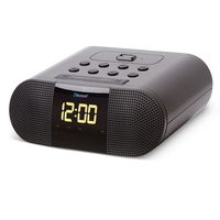 SoundLogic XT Wireless Bluetooth Alarm Clock Radio with Built-in 2.1A USB Charging Port, Black
