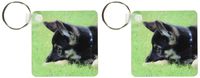 3dRose German Shepherd Puppy - Key Chains, 2.25 x 4.5 inches, set of 4 (kc_21185_2)
