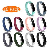 KingAcc Compatible Replacement Bands for Fitbit Alta HR, Fitbit Alta, Silicone Fitbit Alta HR Band Alta Band, Buckle Wristband Strap Women Men (10-Pack, 10 Colors, Small)