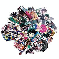 Bowinr My Hero Academia Car Stickers, Anime Vinyl Waterproof Bumper Sticker for Phone, MacBook, Laptop, Car, Lugguage, Window, Wall and More (70 pcs)