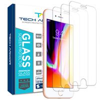 Tech Armor Ballistic Glass Screen Protector for Apple iPhone 6 / 6S, iPhone 7, iPhone 8 (4.7") - 99.99% Clarity and 3D Touch Accuracy [3-Pack]