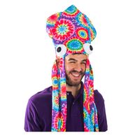 Tie Dye Squid Hat - Oversize Squid Hat In Rainbow Colors