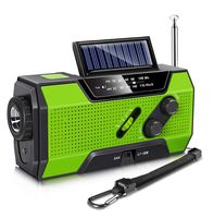Alice Dreams Emergency Solar Hand Crank Portable Radio, NOAA Weather Radio for Household and Outdoor Emergency with AM/FM, LED Flashlight, Reading Lamp, 2000mAh Power Bank USB Charger and SOS Alarm