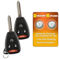 Discount Keyless Replacement Uncut Car Remote Ignition Transponder Key Fob For Wrangler Compass Ram Durango Dakota Nitro KOBDT04A (2 Pack)