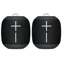 Logitech 2 Pack Ultimate Ears WONDERBOOM Super Portable Waterproof Bluetooth Speaker - Phantom Black (Renewed)
