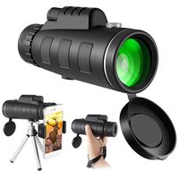 Monocular Telescope 12x50 for Smartphone, Telescopes for Kids and Beginner, Join Waterproof Smartphone Stand Compass and Metal Tripod
