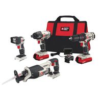 PORTER-CABLE 20V MAX Cordless Drill Combo Kit, 4-Tool (PCCK615L4)