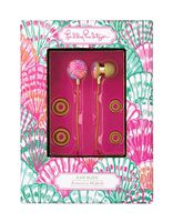 Lilly Pulitzer Ear Buds with Volume Control in Oh Shello