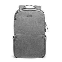 Travel Laptop Backpack, tomtoc Water Resistant College School Students Bookbag Computer Bag with USB Charging Port, Business Backpack Fits 15.6 Inch Laptop and Notebook for Women & Men, 24L, Gray