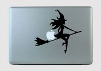 Witch on a broom Macbook vinyl decal laptop skin
