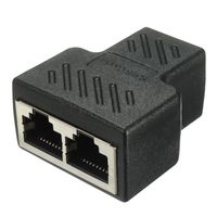 TOOGOO 2 Port RJ45 Splitter Adapter LAN Network Ethernet Extender Connector Plug Lot 1pcs