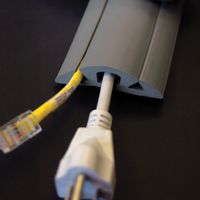 UT Wire 15-Feet Cord Protector with 3-Channels for Floor, 15ft, Gray