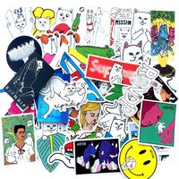 BoBc 50 PCS Nermal Cat Stickers,Cool Cat Sticker for Water Bottles,Waterproof,Aesthetic,Trendy Stickers for Teens,Laptop,Phone,Skateboard, Motorcycle, Bicycle, Skateboard Suitcase