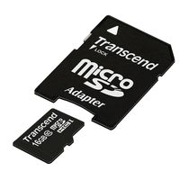 Transcend Information 16GB microSDHC Class 10 Memory Card with Adapter (TS16GUSDHC10E)