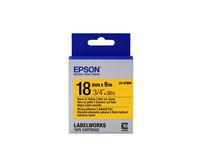 Epson LabelWorks Strong Adhesive LK (Replaces LC) Tape Cartridge ~3/4" Black on Yellow (LK-5YBW) - for use with LabelWorks LW-400, LW-600P and LW-700 Label Printers