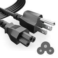 PowerSource 6 Foot Long 3 Prong AC-Laptop-Power-Cord Cable for Dell HP Asus Toshiba Lenovo Acer Samsung Laptop Notebook Computer Charger IEC-60320 IEC320 IEC C5 to NEMA 5-15P