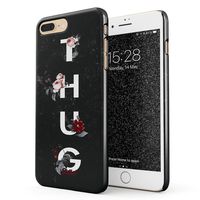 Glitbit Compatible with iPhone 7 Plus / 8 Plus Case Thug Floral Red Roses Flower Thug Life Gangster Gangsta Girl Marble Grunge Thin Design Durable Hard Shell Plastic Protective Case Cover