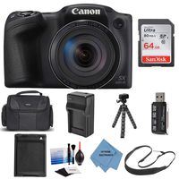 Canon PowerShot SX420 is Wi-Fi Digital Camera (Black) with 64GB Card + Case + Battery & Charger + Flex Tripod + Sling Strap + Kit+ Extreme Electronics Cloth