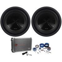 2) Alpine SWT-10S2 10-Inch 2000W Shallow Subwoofers+3000W Mono Amplifier+Amp Kit