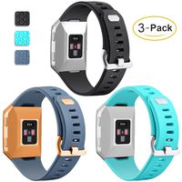 Hotodeal Band Compatible Fitbit Ionic Bands Waterproof,Replacement Sport Strap Accessory Wristbands Smartwatch, 13 Classic Colors, 3pack, Large Small