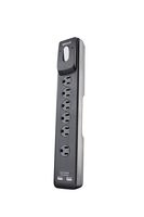 Woods 41495 Surge Protector with 6 Outlets, 2 USB Outlets and 4' Cord for 1780J of Protection, Black