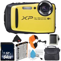 Fujifilm FinePix XP90 Yellow Waterproof Digital Camera Bundle with 64GB Memory Card, Carrying Case More (International Version)