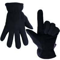 OZERO Winter Ski Gloves Cold Proof Thermal Glove - Deerskin Suede Leather Palm and Polar Fleece Back with Heatlok Insulated Cotton - Hands Warm in Cold Weather for Women and Men - (Black,S)