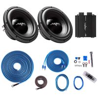 Skar Audio IX-10 D4 Dual 10" 400 Watt RMS Subwoofer Package with RP-350.1D Amplifier and 4 Gauge Amp Wiring Kit
