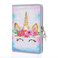 Play Tailor Unicorn Diary with Lock and Key Flip Sequin Locking Journal Notebook with Two Keys