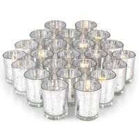 Volens Silver Votive Candle Holders, Mercury Glass Tealight Candle Holder Set of 72