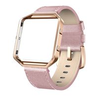 SWEES Leather Bands Compatible with Blaze Smart Watch, Genuine Leather Replacement Band with Metal Frame Small & Large for Women Men, Champagne Gold, Rose Gold, Black, Brown, White, Grey, Beige