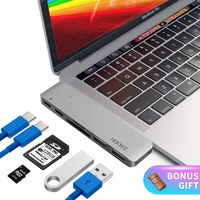 USB C Hub Adapter for MacBook Air 2019/2018, MacBook Pro 2019/2018/2017/2016 100W Dual Type C Hub with USB C Port, SD/TF Card Reader, 40Gbps Thunderbolt 3 and 2 USB 3.0 Ports