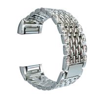 feuy for Fitbit Charge 2 Replacement Wristbands Adjustable Stainless Steel Metal Fitbit Charge 2 Bands Bracelet with Rhinestone Bling Silver Rose Gold Black