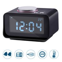 Lyker Digital Alarm Clock, FM Radio Clock, Loud Alarm Clock for Heavy Sleepers with Dual Alarm,AUX In,Dual USB Charging Ports,LCD Digit Display with Dimmer