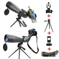 USCAMEL 20-60 x 80mm HD Waterproof Spotting Scopes with Tripod, BAK4 Prism Scope for Bird Watching Stargazing Target Shooting Archery, with Phone Adapter, SLR Mount for Canon,Carrying Bag Kit
