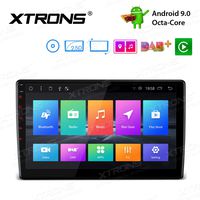 XTRONS Android 9.0 Pie Car Stereo Radio DVD Player Octa Core 10.1 Inch Rotatable Face Panel 2.5D Curved Screen GPS Supports 4K Video WiFi OBD2 Screen Mirroring DVR 2 DIN