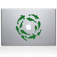 The Decal Guru Koi Fish Pond MacBook Decal Vinyl Sticker - 11" MacBook Air - Green (1115-MAC-11A-LG)