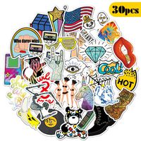 BOENFU Cute Vsco Stickers for Water Bottles, 30 Pack Laptop Stickers Trendy Aesthetic Stickers for Guitar Computer Phone, Water Bottles Stickers for Teens Girls