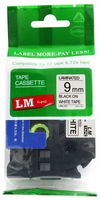 LM Tapes - Brother PT-D400 3/8" (9mm 0.35 Laminated) Black on White Compatible TZe P-touch Tape for Brother Model PTD400 Label Maker with FREE Tape Guide Included