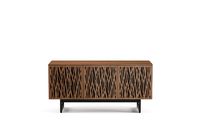 BDI Elements Triple Wide Cabinet with Media Base, Wheat Doors, Natural Walnut