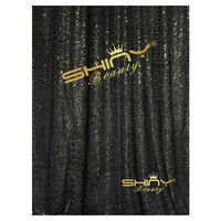 ShinyBeauty Black Sequin Backdrop Black-8FTx8FT-Sequin Photo Backdrop Glitter Backdrop SEQUIN-CURTAIN-BACKDROP-1010E