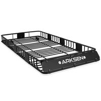 ARKSEN 84" Universal Roof Rack Cargo Extension with 2 Cargo Nets Car Top Luggage Holder Carrier Basket SUV Camping, Black