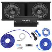 Skar Audio Dual 12" Complete 2,400 Watt SDR Series Subwoofer Bass Package - Includes Loaded Enclosure with Amplifier