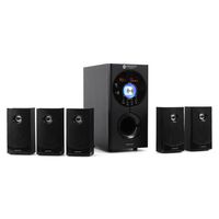 auna Areal Active 620 • 5.1 Surround Sound System • Home Cinema System • Bass Reflex • 5 Satellite Speakers • Active 6.5" subwoofer • Bluetooth • USB Port • SD • AUX • Black