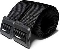 CQR Tactical (2-Pack) Belt Assurance Nylon Webbing EDC Duty 1.5 inches Belt, 2pack Flip Tab(mzt21) - Black/Black, M(w32-34)