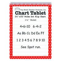 Top Notch Teacher Products Chart Tablet Polka Dot (1 1/2" Ruled), Red, 24" x 32"
